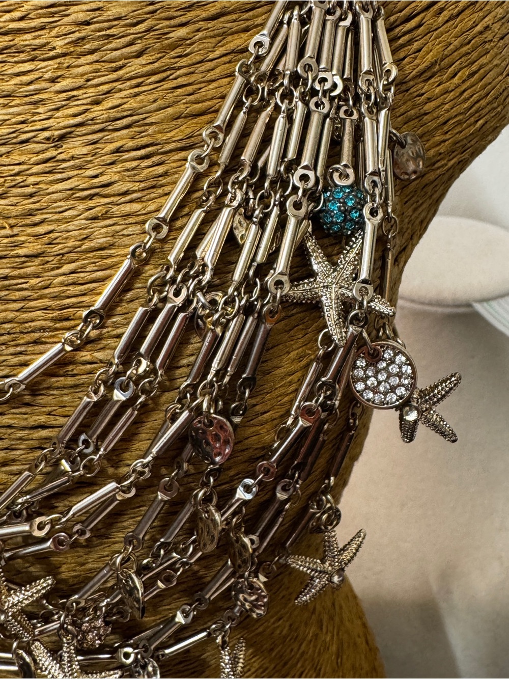 Silver Multi-Strand Starfish Necklace - Picture 3 of 4